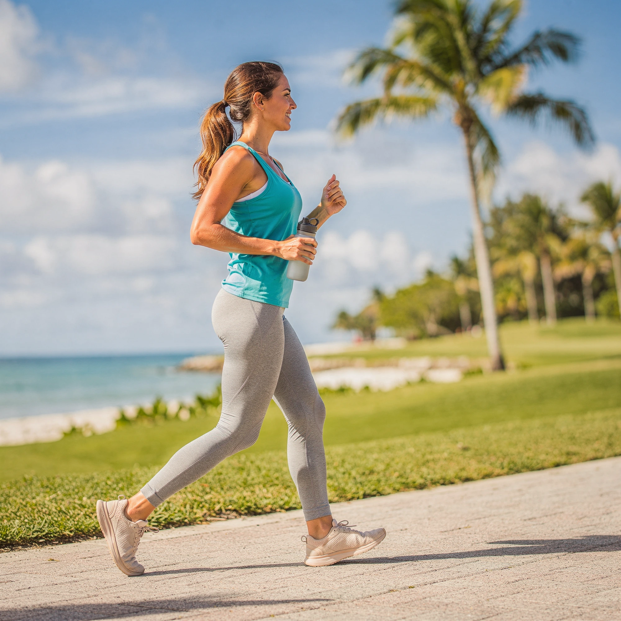 Active woman walking along the Southwest Florida coast - meet the urogynecology team serving Cape Coral, FL